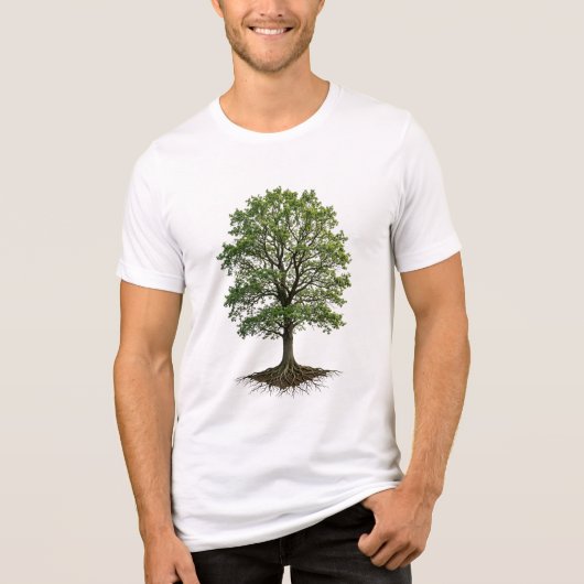 Natural Tree of Life Roots and Leaves Tri-Blend Shirt (Voorkant)
