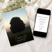 Natural Tree Sunrise viering van het leven begrafe Kaart