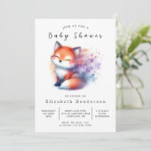 Natural Vibes Design Fox Baby shower Kaart (Staand voorkant)