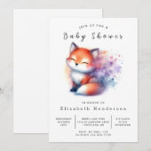 Natural Vibes Design Fox Baby shower Kaart (Voorkant / Achterkant)