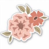 Natural Viney Floral Green wijnmotif Sticker (Voorkant)