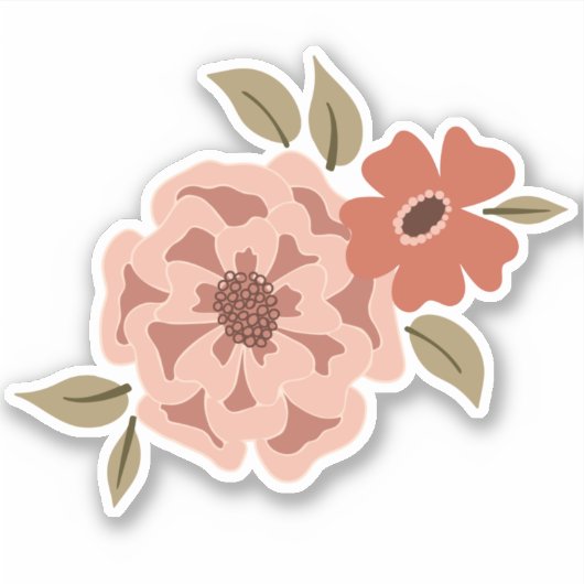 Natural Viney Floral Green wijnmotif Sticker (Voorkant)