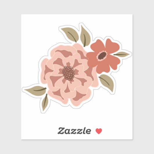 Natural Viney Floral Green wijnmotif Sticker (Vel)