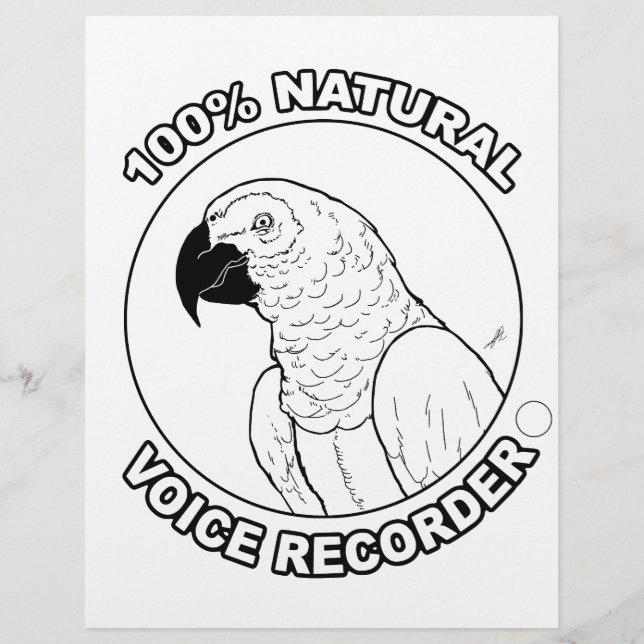 Natural Voice Recorder - Kleurplaat. (Voorkant)