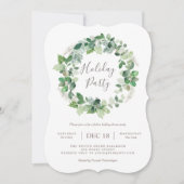 Natural Warm Holiday Party Wreatitation Invitation Kaart (Voorkant)