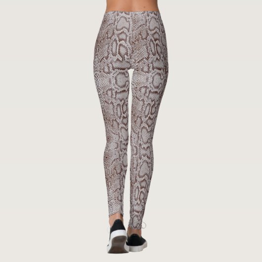 Natural White Brown Anaconda Snakeskin Leggings (Achterkant)