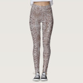 Natural White Brown Anaconda Snakeskin Leggings (Voorkant)