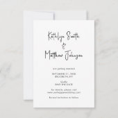 Natural White Fun Script Modern Photo Wedding Save The Date (Achterkant)