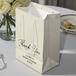 Natural White Minimalist Bridal Shower Thank You Medium Cadeauzakje