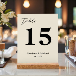 Natural White Minimalist Wedding Table Number Acryl Bord