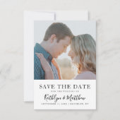 Natural White Modern Typography Photo Wedding Save The Date (Voorkant)