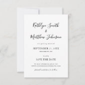 Natural White Modern Typography Photo Wedding Save The Date (Achterkant)