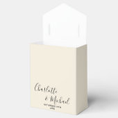 Natural White Script Minimalist Wedding Bedankdoosjes (Geopend)