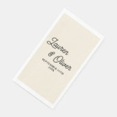 Natural White Script Minimalist Wedding Servet (Hoek)