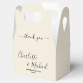 Natural White Script Minimalist Wedding Thank You Bedankdoosjes (Geopend)