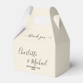 Natural White Script Minimalist Wedding Thank You Bedankdoosjes (Voorkant Zijde)