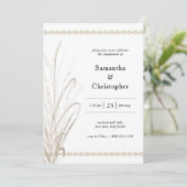 Natural Wild Grass verlovingsfeest Kaart (Staand voorkant)