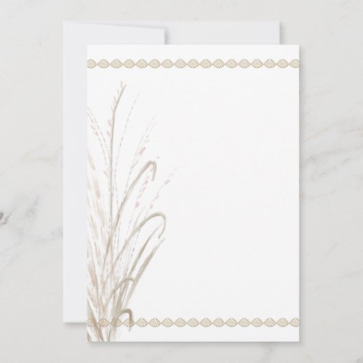 Natural Wild Grass verlovingsfeest Kaart (Achterkant)