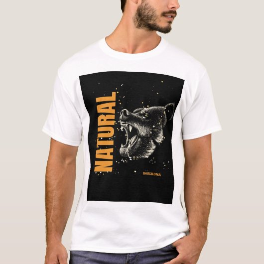 Natural with a bear t-shirt (Voorkant)