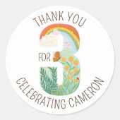 Natural Wonder Derde verjaardag Dank je wel Ronde Sticker (Voorkant)