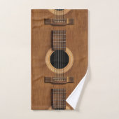 Natural Wood Acoustic Guitar Music Towel Set Bad Handdoek (Handdoek)