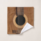 Natural Wood Acoustic Guitar Music Towel Set Bad Handdoek (Wasdoekje)