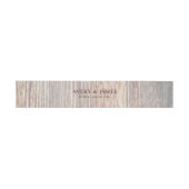 Natural Wood Grain Boho Wedding Belly Band Uitnodigingen Wikkel (Vlak)