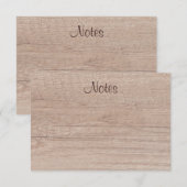 Natural Wood look Calligraded Script Elegant Notitiekaartje (Voorkant / Achterkant)