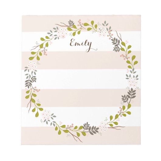 Natural Woodland Floral Personalized Notepad Notitieblok (Voorkant)