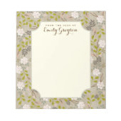 Natural Woodland Floral Personalized Notepad Notitieblok (Voorkant)