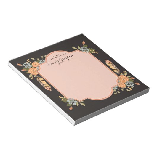 Natural Woodland Floral Personalized Notepad Notitieblok (Schuin)