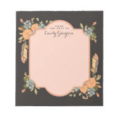 Natural Woodland Floral Personalized Notepad Notitieblok (Voorkant)