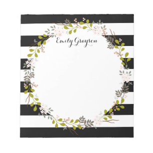 Natural Woodland Floral Personalized Notepad Notitieblok