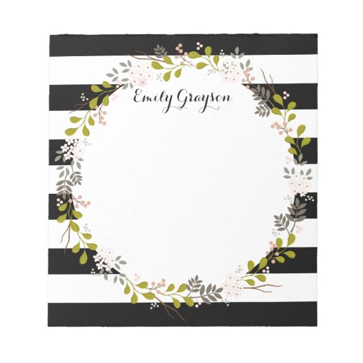 Natural Woodland Floral Personalized Notepad Notitieblok (Voorkant)