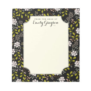 Natural Woodland Floral Personalized Notepad Notitieblok