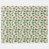 Natural Woodland Friends Baby Animals Trees Fleece Deken (Voorkant (Horizontaal))