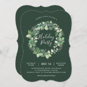 Natural Wreath Holiday Party Uitnodiging (Voorkant / Achterkant)