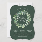 Natural Wreath Holiday Party Uitnodiging (Voorkant)