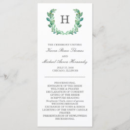 Natural Wreath Wedding Programme Programmakaart