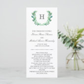 Natural Wreath Wedding Programme Programmakaart (Staand voorkant)