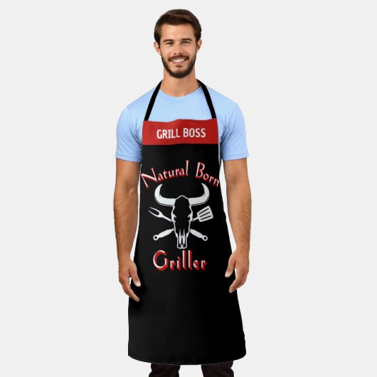 Naturale Born Griller Schort - Grappige Zwarte Che (Gedragen)