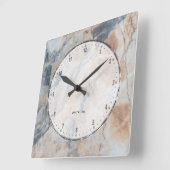 Naturale marble Stone Texture Print Vierkante Klok (Hoek)