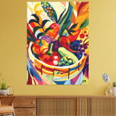 Naturaleza Muerta: Frutas en Estilo Favista. Canvas Afdruk (Insitu (Woonkamer))