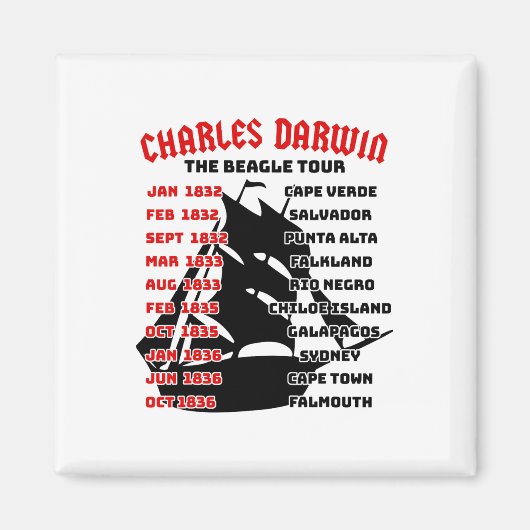 Naturalist Charles Darwin Beagle Meme Tour Earth D Magneet (Voorkant)