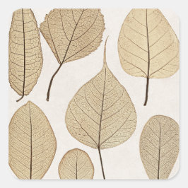  naturalistische botanische tekening | Vertrek uit Vierkante Sticker