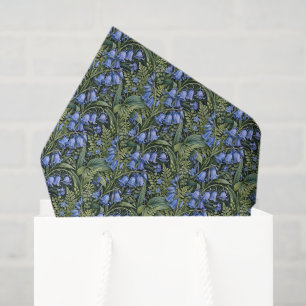 Naturalistische illustratie van blauwe klokjesblad tissuepapier