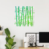 Naturals Abstract Groen Bamboe Rustiek Poster (Thuiskantoor)