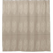 Naturals Abstract Palm Leaves Linen Cream Douchegordijn (Voorkant)