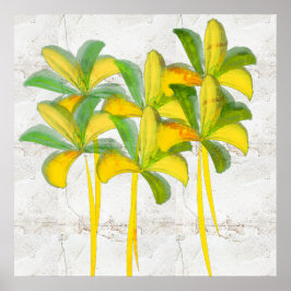 Naturals Waterverf Lelies Rustic Poster