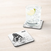 NaturCraze (B&W) Butterfly Hard Plastic onderzette Bier Onderzetter (Rechterzijde)